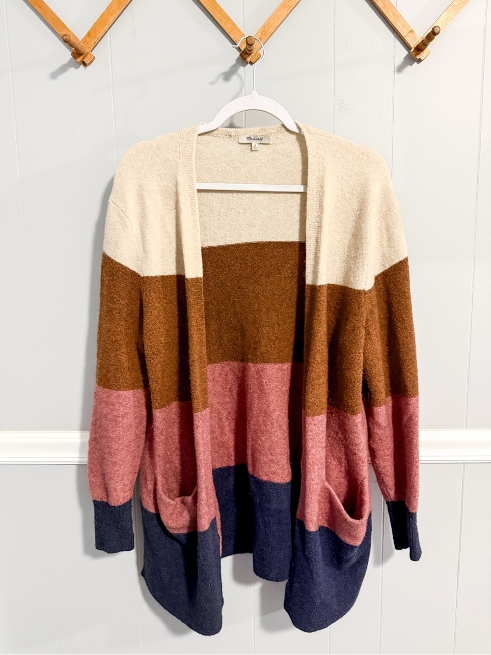 Madewell Kent Striped Colorblock Cardigan Sweater in Coziest Yarn - Picture 6 of 11